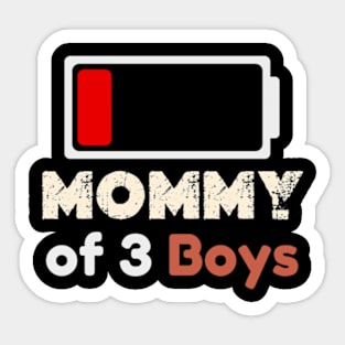 Mom of 3 Boys Shirt Gift from Son Mothers Day 2024 Birthday Women Sticker